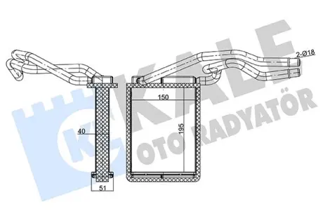 FORD Радіатор опалення Fiesta V,Fusion 01-,Mazda 2 03- KALE 346540