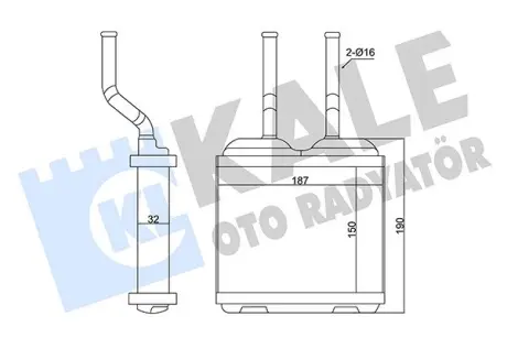 OPEL Радіатор опалення Combo, Corsa B, Frontera KALE 346685