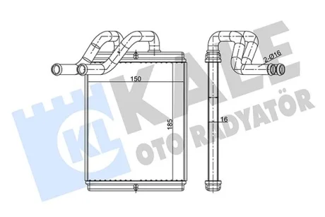 Радіатор отопителя KIA Sorento (02-) OTO RADYATOR KALE 346780