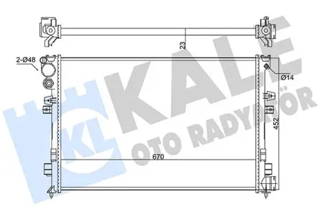 Радіатор охолодження двигуна Citroen Jumpy/Peugeot Expert/Fiat Scudo (96-) 2.0 16V, 2.0 HDi OTO RADYATOR KALE 347220