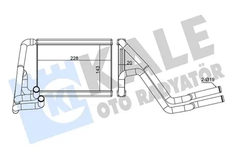 Радіатор отопителя Hyundai Tucson, iX35 (10-)/KIA Sportage (10-) OTO RADYATOR KALE 347340