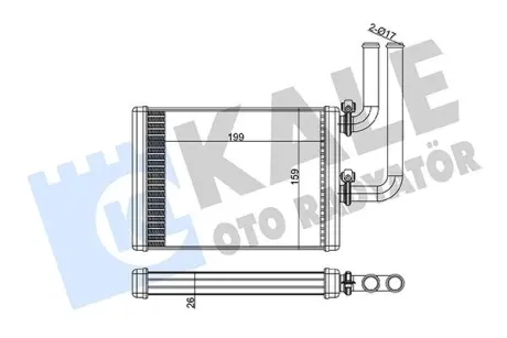 Радіатор отопителя Mitsubishi Lancer (03-), Outlander (02-) OTO RADYATOR KALE 347360