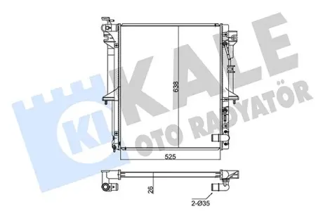 Радіатор охолодження двигуна (паяний) Mitsubishi L200 (06-) АКПП 2.5 Did OTO RADYATOR KALE 347965