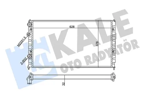 VW радіатор охолодження Caddy II,Polo 1.6/1.9D KALE 348260