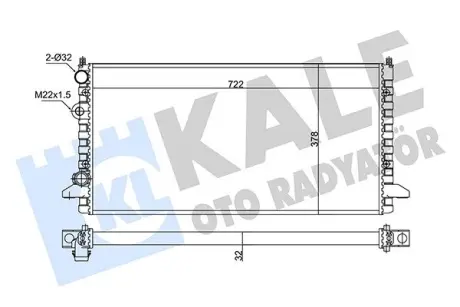 VW Радіатор охолодження Passat 1.6/2.8 90- KALE 348295