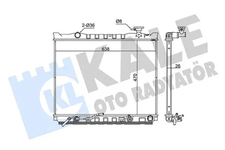 Радіатор охолодження двигуна (паяний) KIA Sorento 2.5 CRDi (06-) АКПП OTO RADYATOR KALE 348365