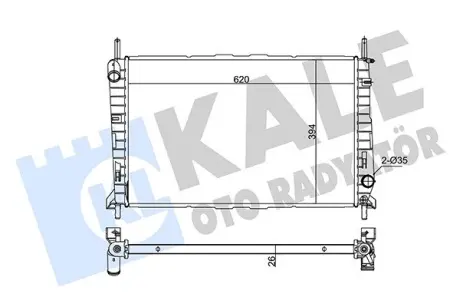 FORD радіатор охолодження Mondeo I,II 1.6/2.5 93- KALE 348455
