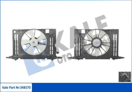 Вентилятор охолодження радіатора (з дифузором) Toyota Auris, Corolla (06-) OTO RADYATOR KALE 348570