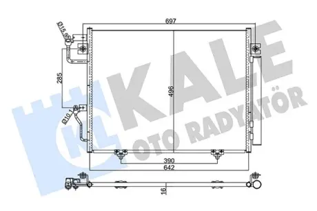 MITSUBISHI Радіатор кондиціонера (конденсатор) з осушувачем Pajero IV 06- KALE 350635