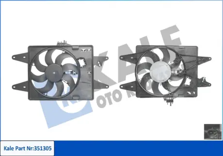 Вентилятор охолодження радіатора з кожухом Fiat Doblo Fan & Motor & Shroud OTO RADYATOR KALE 351305