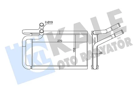 Радіатор обігрівача Hyundai H-1 (07-) OTO RADYATOR KALE 352155