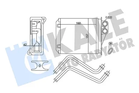 DB Радіатор опалення Sprinter 06-,VW Crafter 06- KALE 352175