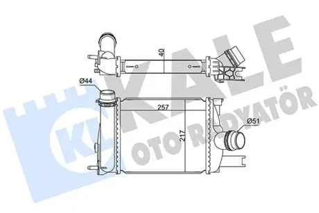 Інтеркулер Renault Dokker (12-) 1.5 dCi, 1.3 Tce, Logan II (13-), Clio IV (13-), Sandero (12-) 0.9 Tce МКПП OTO RADYATOR KALE 352255