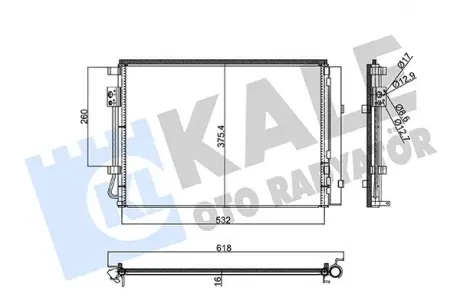 Радіатор кондиціонера Hyundai Accent IV (11-)/KIA Rio III (12-) OTO RADYATOR KALE 353190