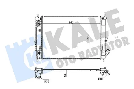Радіатор охолодження Hyundai Elentra, Kia Cerato, Cerato Koup OTO RADYATOR KALE 354285