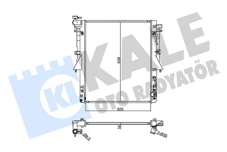Радиатор охлаждения двигателя (паяный) Mitsubishi L200 (14-)/Fiat Fullback (16-) KALE 355065