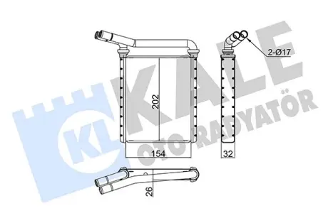 Радіатор отопителя Toyota Corolla, Auris (07-), Avensis (09-), RAV4 (06-), Prius (09-) OTO RADYATOR KALE 355115