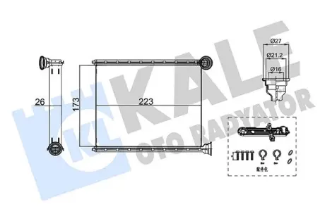 Радиатор отопителя Peugeot 508 (11-) ver. Valeo OTO RADYATOR KALE 355220