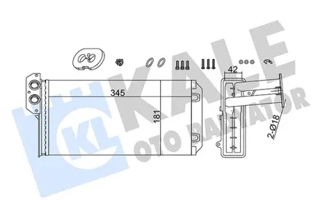 Радиатор отопителя MB Sprinter (95-)/VW LT (96-) KALE 355280