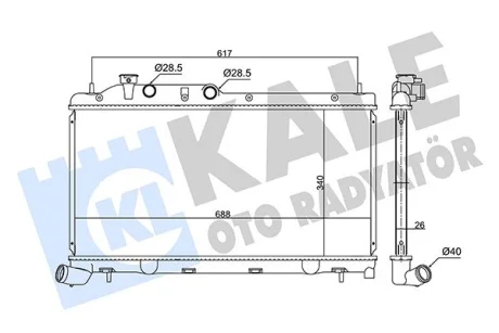 Радіатор охолодження двигуна (паяний) Subaru Forester (07-), Impreza (07-), Legacy (03-), XV (12-) 2.0D OTO RADYATOR KALE 355755