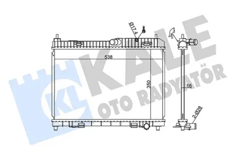 FORD радіатор охолодження B-Max,Fiesta VI 1.25/1.4 08- KALE 356100