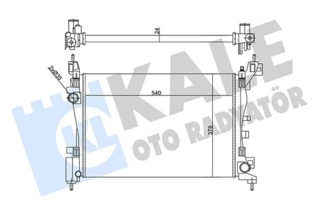 Радіатор охолодження двигуна Citroen Nemo/Peugeot Bipper/Fiat Fiorino (07-) 1.4i OTO RADYATOR KALE 356270