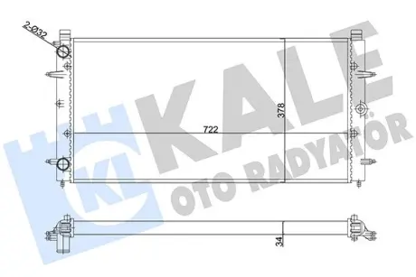 VW Радіатор охолодження CALIFORNIA T4 94-, TRANSPORTER T4 90- KALE 356880