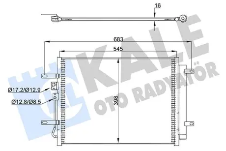 Радіатор кондиціонера Hyundai Ioniq/KIA Niro (16-) OTO RADYATOR KALE 357875