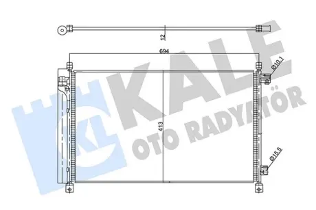 Радіатор кондиціонера Nissan X-Trail (14-)/Renault Koleos (16-) 2.0i, 2.5i OTO RADYATOR KALE 357890