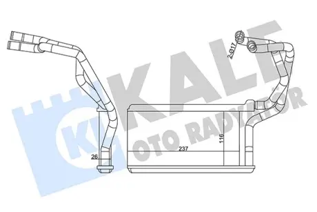Радіатор отопителя Mitsubishi L200 (06-), Pajero Sport (08-) OTO RADYATOR KALE 358590