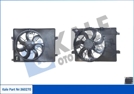 Вентилятор охолодження радіатора (з дифузором) Hyundai iX35 (09-)/KIA Sportage (10-) 2.0i, 2.4i OTO RADYATOR KALE 360270
