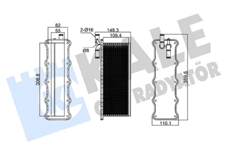 Інтеркулер Audi A1, A3, Q3 (10-)/Seat Ibiza (08-)/Skoda Fabia (14-)/VW Golf VII (13-), Jetta IV (10-) 1.2TSi, 1.4TSi OTO RADYATOR KALE 360710