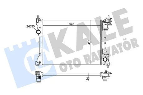 Радіатор охолодження двигуна Fiat Doblo (09-)/Opel Combo (12-) 1.4i OTO RADYATOR KALE 363070