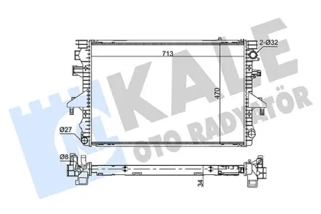 VW Радіатор охолодження двиг. T5 2.5 TDI 03- KALE 363090