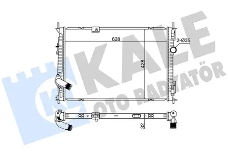 Радіатор охолодження двигуна (паяний) Nissan Qashqai (07-) 1.6i, 1.6DCi OTO RADYATOR KALE 363185