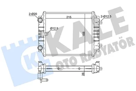 AUDI Радіатор системи охолодження двигуна SEAT, SKODA, VW KALE 363190