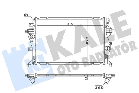 Радіатор охолодження двигуна (паяний) Hyundai Ioniq (16-)/KIA Ceed (18-), Niro (16-) 1.6 GDi Hybrid OTO RADYATOR KALE 363270