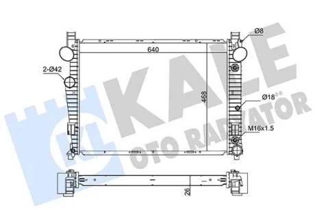 Радіатор охолодження двигуна (паяний) MB S-Class W220 (98-) 2.8i, 3.2i OTO RADYATOR KALE 363535
