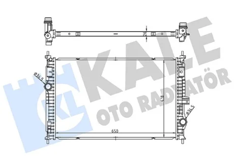 Радіатор охолодження двигуна (паяний) Citroen Berlingo, C5 Aircross (18-)/Opel Astra L (21-), Grandland (17-)/Peugeot 308 III (21-), 5008 II (16-), 508 II (18-) OTO RADYATOR KALE 363595