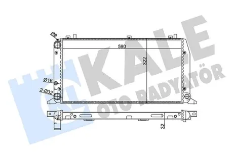 VW Радіатор охолодження Audi 80 1.6/2.0 86-95 KALE 367400