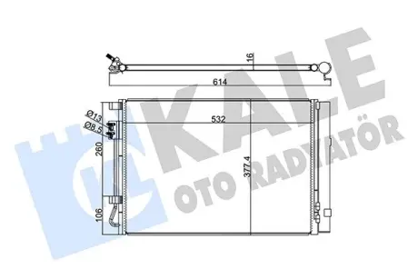 Радіатор кондиціонера Hyundai Accent/KIA Rio III (10-) 1.4i, 1.6i OTO RADYATOR KALE 380200