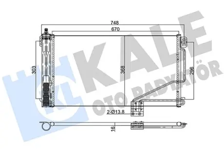 DB Радіатор кондиціонера (конденсатор) з осушувачем W203 00- KALE 387800