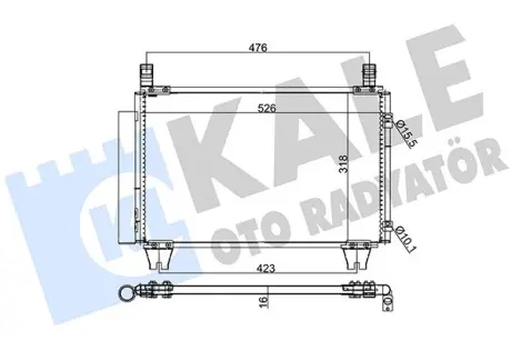 TOYOTA Радіатор кондиціонера (конденсатор) Yaris 1.0/1.3 05- KALE 390100