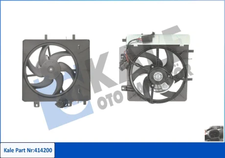 Вентилятор охлаждения радиатора (с диффузором) Citroen C2, C3, C5 (02-)/Peugeot KALE 414200