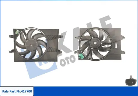Вентилятор охолодження радіатора (з дифузором) Ford Fiesta (01-), Fusion (02-) 1.4TDCi OTO RADYATOR KALE 417700