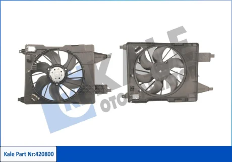 Вентилятор охолодження радіатора (з дифузором) Renault Megane II (03-), Scenic II (03-) OTO RADYATOR KALE 420800
