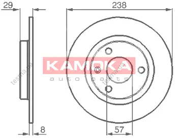 Тормозной диск KAMOKA 103264 (фото 1)
