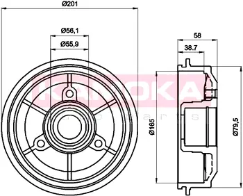 Тормозной барабан KAMOKA 104003