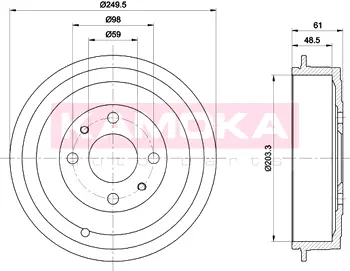 Тормозной барабан KAMOKA 104004