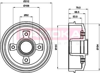 Тормозной барабан KAMOKA 104044